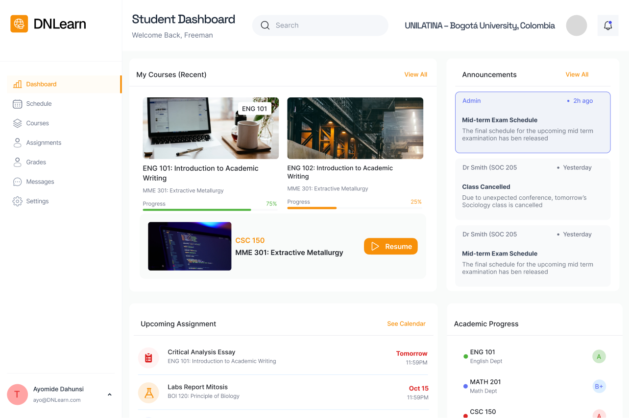 student view screenshot